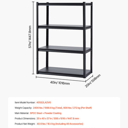 Storage Shelves 4-tier Garage Storage Shelving