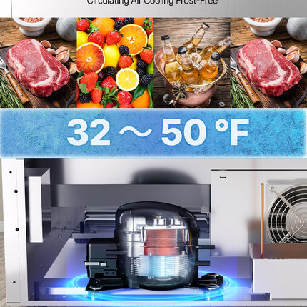 24 Inches Drawer Refrigerator Stainless Steel Dual Drawer Fridge For Home
