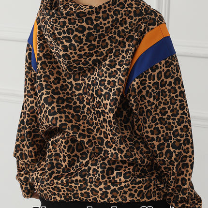 Women's Leopard Print Long Sleeved Sweatshirt