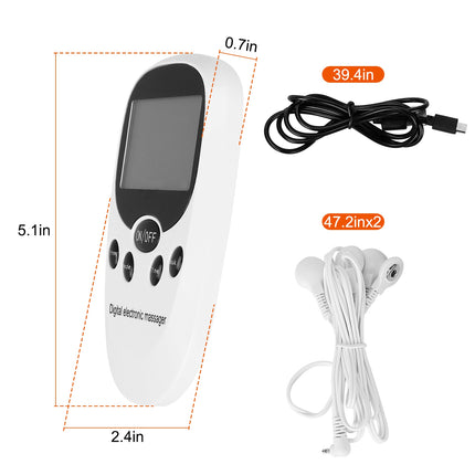 1Pc Electric Muscle Stimulator Dual Channels With 8 Electrode Pads Pulse Massager Pain Relief Therapy Tens Device
