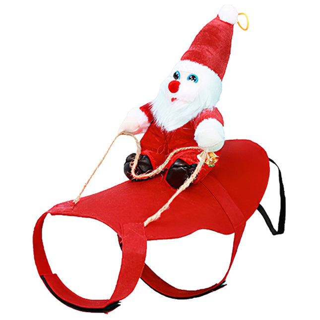 S-M-L-XL Options -- 1Pc Pet Christmas Costumes Red Winter Coat For Dog Riding Santa Claus With Bell Clothes New Year Outfit Cosplay Costumes Party Dress Up For Cats