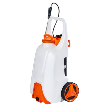 13.1Gal Battery Powered Sprayer With Cart Wheeled 0-80 PSI Electric Weed Sprayer