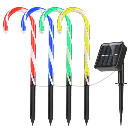 Solar Christmas Candy Cane Light IP55 Waterproof Stake Light Lamp For Patio Yard Garden Pathway Outdoor Christmas Decorative Light