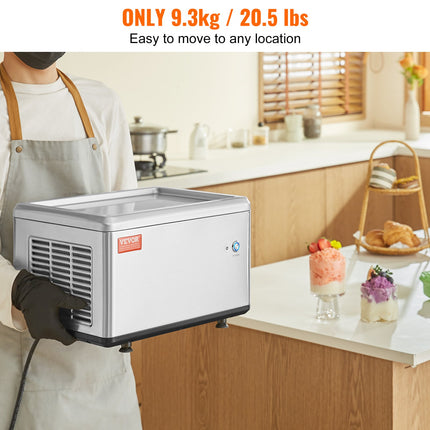 Fried Ice Cream Roll Machine, 19.3" X 14.9" Stir-Fried Ice Cream Pan, Stainless Steel Rolled Ice Cream Maker With Compressor And 2 Scrapers, For Making Ice Cream, Frozen Yogurt, Ice Cream Rolls