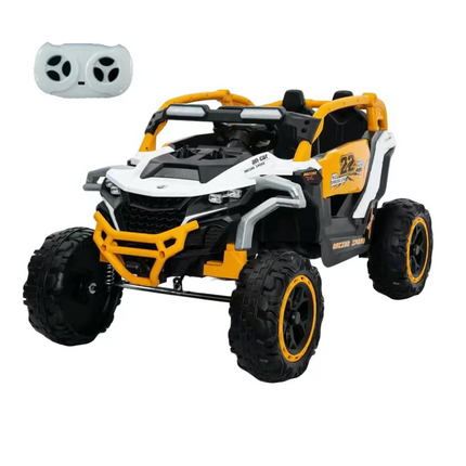 Ride On Models Truck Car 12V Kids Electric Vehicles, Remote Control, Front & Rear Shock Suspension, 2 Seater UTV, Flashlights And A Built-in Music Player, For Age 3-6 Years Old White