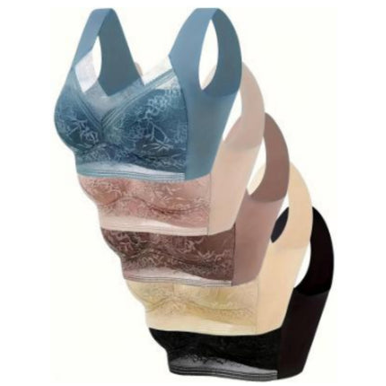 Lace Wireless Fixed Cup Push Up Bra