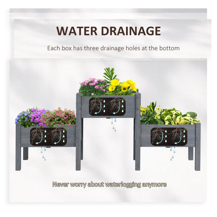 3 Tier Raised Garden Bed Freestanding Planter Box for Vegetables, Herb, Flowers