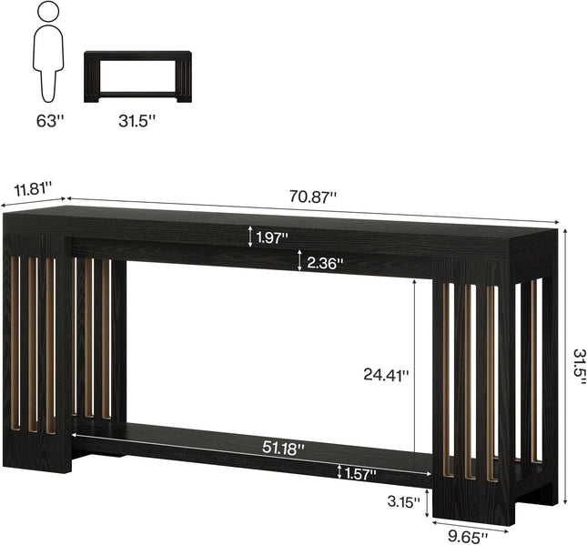 Console Table, 2-Tier Side Table,Sofa Table