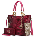 Fuchsia Light Grey / Vegan Leather