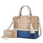 Navy-Beige / Vegan Leather