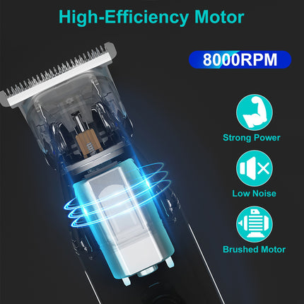 1Set All In One Beard Trimmer For Men With 5 Trimmer Heads IPX5 Waterproof Electric Razor For Face Nose Body Beard Cordless Hair Shaver Clipper Grooming Kit For Men Husband Father