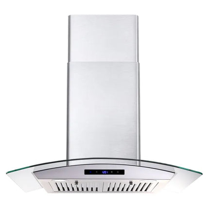 30 Inch Wall Mounted Range Hood 700CFM Tempered Glass Touch Panel Control Vented LEDs
