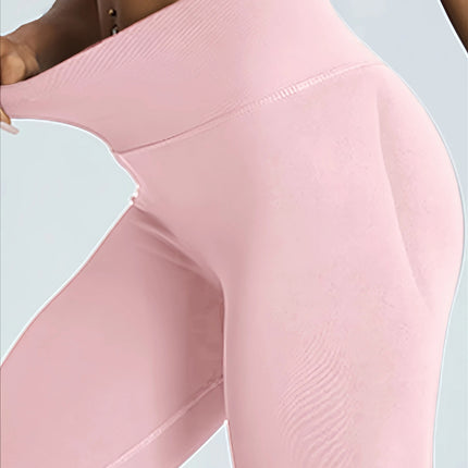 Women's High Waisted Seamless Leggings - Butt Lifting & Tummy Control Yoga Pants, Non-See Through Workout Leggings With Soft Compression, Solid Color Activewear
