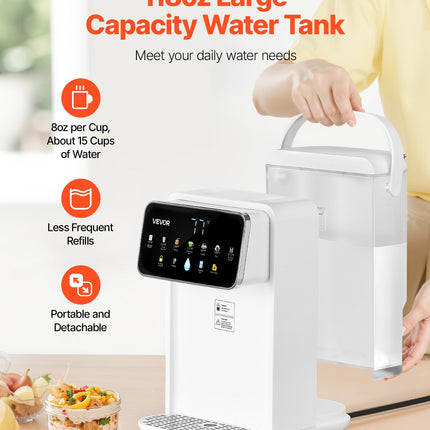 Countertop Instant Hot Water Dispenser With 7 Temps 7 Volumes 118oz Tank