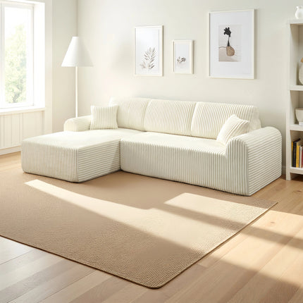 109  Cloud Modular Sectional Sofa Couch With L-Shape Chaise,Modern Minimalist Upholstered Couches For Living Room Bedroom,Deep Seat Corner Couch,No Assembly Required
