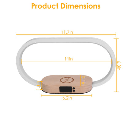 1 Set Bedside Table Lamp Touch Control Lamp With Clock Wireless Charging LED Desk Lamp Dimmable Nightstand Reading Lamp