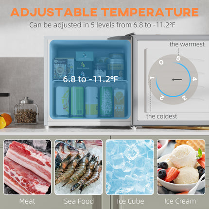 Mini Freezer Countertop, 1.1 Cu.Ft Compact Upright Freezer with Removable Shelves, Reversible Door for Home, Dorm, Apartment and Office, Gray