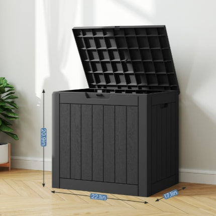 Deck Box With 31 Gallon Capacity, Weatherproof Resin Lockable Outdoor Storage For Secure Package Deliveries And Indoor Storage In Garden Or Patio