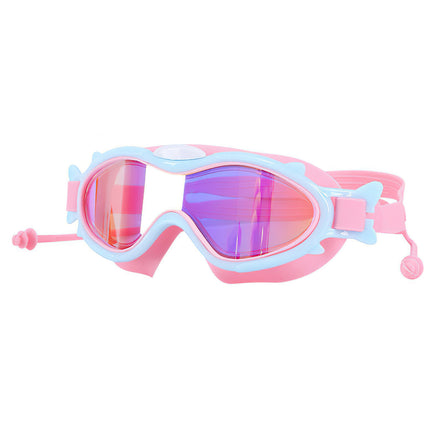3 Colors Option - 1Pc Kids Swim Goggles With Ear Plugs UV Protection Anti-Fog Leak Proof Wide View Pool Swimming Goggles For Youth Boys Girls Aged 3-16 Years Old Summer Beach Water Park
