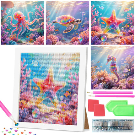 4 Packs Rhinestones Art Painting Kit