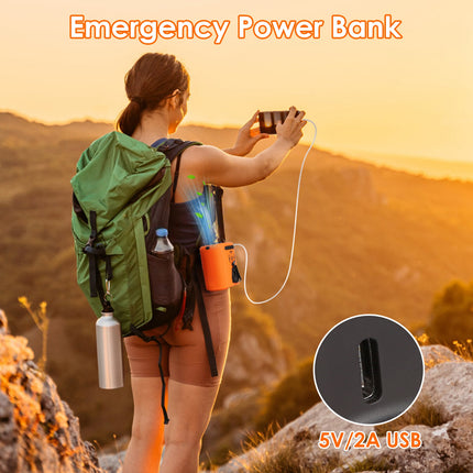 1Pc 5 In 1 Portable Waist Clip Fan With 5 Speeds Flashlight 1WmAh Battery Operated Personal Wearable Turbo Belt Fan Hands-Free Neck Fan For Camping Travel Job Site