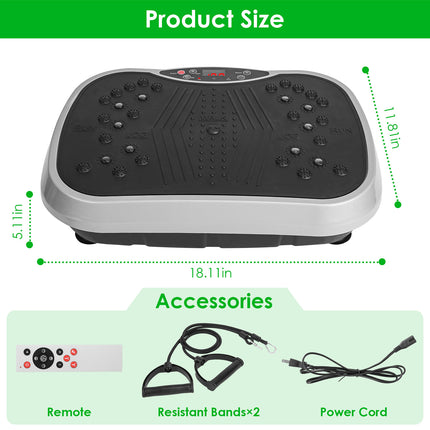 1Pc Vibration Exercise Machine With Resistant Bands For Spring Summer Fitness Remote Control Whole Body Vibration Platform Workout Equipment Home Fitness Training Equipment For Weight Loss Fat Burner