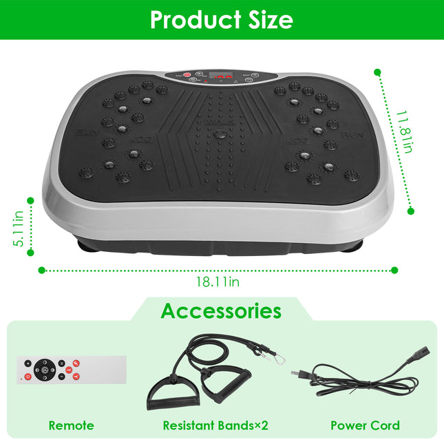 1Pc Vibration Exercise Machine With Resistant Bands For Spring Summer Fitness Remote Control Whole Body Vibration Platform Workout Equipment Home Fitness Training Equipment For Weight Loss Fat Burner