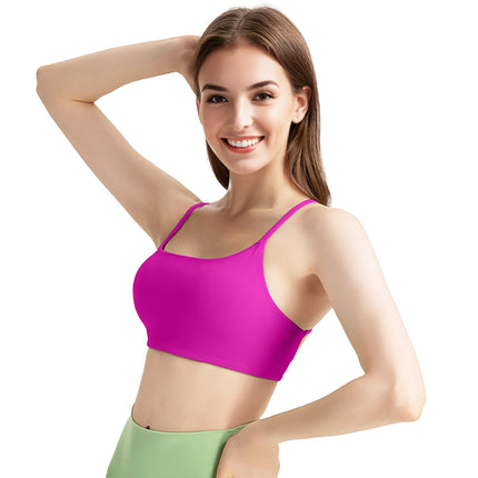1Pc Women Cross Back Sport Bras Padded Strappy Crop Open Back Low Impact Bras Sexy Fitness Tank Tops With Removable Pads Thin Straps For Gym Yoga Workout Running