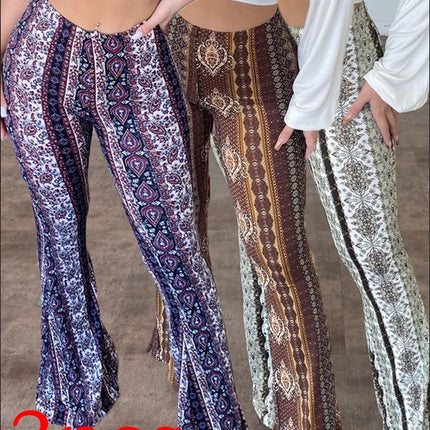 High Elastic Tight Pants Slim Sexy Print Trousers Womens Clothing