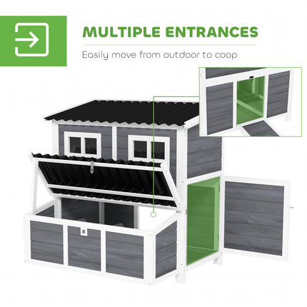 Wooden Chicken Coop With Nesting Box, Pull-Out Tray, Waterproof Roof, 39 Chicken House For 4-6 Chickens, Rabbits