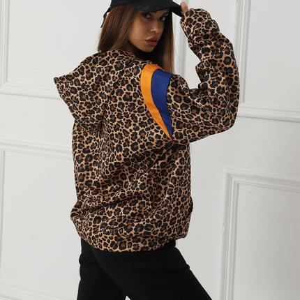 Women's Leopard Print Long Sleeved Sweatshirt