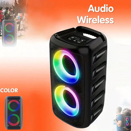 Wireless Speaker With Subwoofer, Large Boombox Speaker, Stereo Speaker, Subwoofer, Outdoor Wireless Speaker, Party Disco Light, TWS, TF, AUX