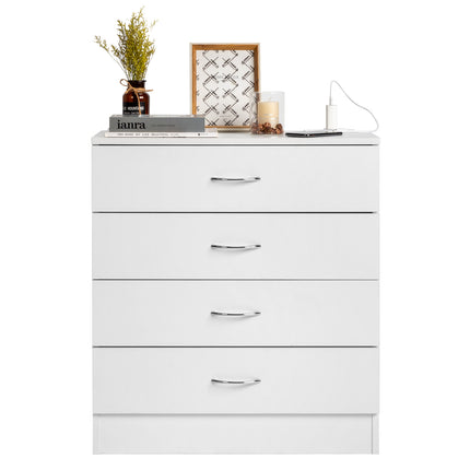 4 Drawers, 2 USB  2 Sockets, Bedside Table