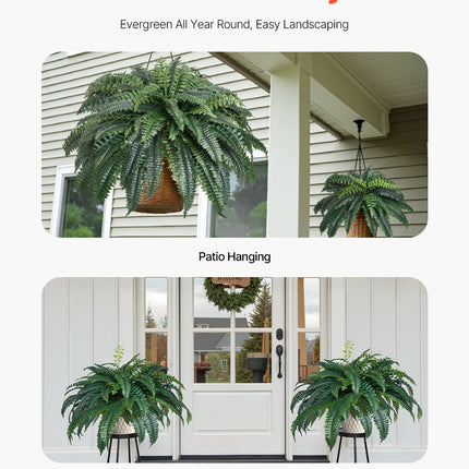 Artificial Ferns 1Pcs, 47 Inch Artificial Boston Ferns Plants, Faux Fern With 88 Branches, Artificial Plants Large For Outdoors Indoor Home, Office,Garden  Flowerpot Unincluded