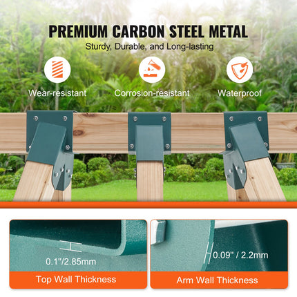 A-Frame Middle Swing Set Brackets, Heavy Duty Carbon Steel Swing Set Hardware With Mounting Hardware, DIY Swing Set Bracket Swing Set Kit For 4x4 Legs & 4x6 Beam, Green (3 Pcs)