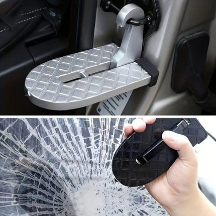 New Foldable Car Roof Rack Step Car Door Step Multifunction Universal Latch Hook Foot Pedal Aluminium Alloy Safety RV Car Accessories