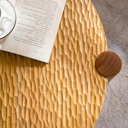 Round Coffee Table With Solid Wood For Living Room, 2-Tier Round Coffee Table With Storage Shelf, Mid Century Modern Coffee Table , Home Small Space, Easy Assembly