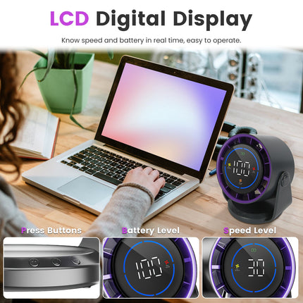 1Pc Desk Fan Battery Operated Wall Mounted Fan Rechargeable Mini Desk Fan With Tilting Angle For Home Office Travel