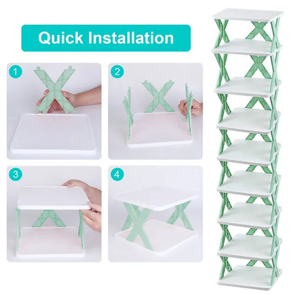9Tier Narrow Entryway Shoe Rack Free Standing Vertical Shoe Organizer Plastic Shoes Storage Shelf Closet Hallway