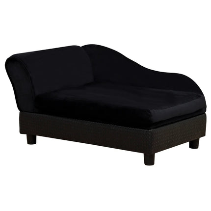 PawHut Pet Sofa Bed Couch With Storage, Pet Sofa For Cats And Small Dogs, Black