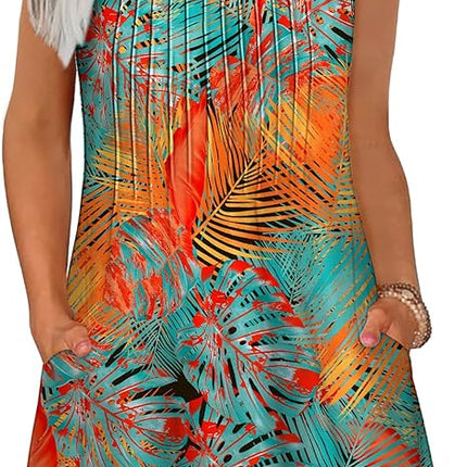 Loose Beach Vacation Casual Round Neck Sleeveless Vest Dress