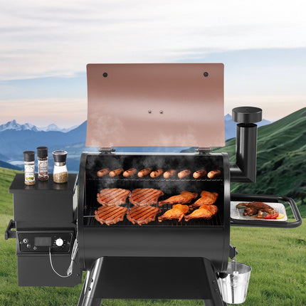 Wood Pellet Grill Smoker Outdoor Electric BBQ Grills 575 Sq.in Cook Area