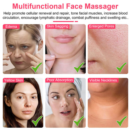 1Pc Micro-current Face Massager Rechargeable Face Neck Roller Intelligent Facial Massager With 5 Gears For Skin Tightening Skin Lifting Wrinkle Reducing