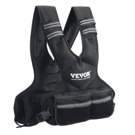 Adjustable Weighted Vest, 11-20lb Weight Vest With 6 Ironsand Weights And  Reflective Stripe, Body Weight Vest Exercise Set For Men Women, Workout Equipment For Strength Training Running Jogging