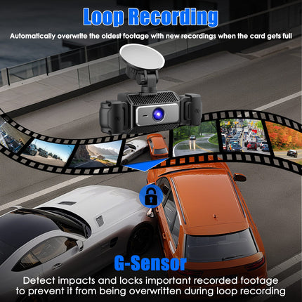 4 Channel Car Dash Cam With 128G MMC Card 1080P Front 720P Left Right 480P Rear G-Sensor Parking Monitor Loop Recording Night Vision 360 Degree Surveillance Car Camera