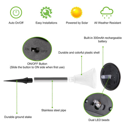 24Pcs 12Pcs 8Pcs 4Pcs Solar Garden Lights IP44 Waterproof 7 Color Changing For Yard Driveway Walkway