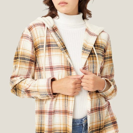 Hooded Breasted Casual Shirt Pullover