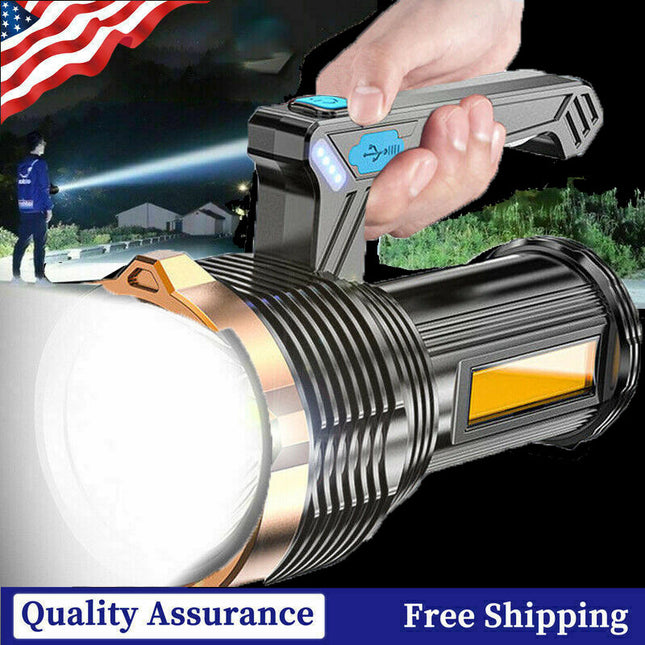LED Torch USB Rechargeable COB Flashlight Spotlight Camping Light Most Powerful Work Light