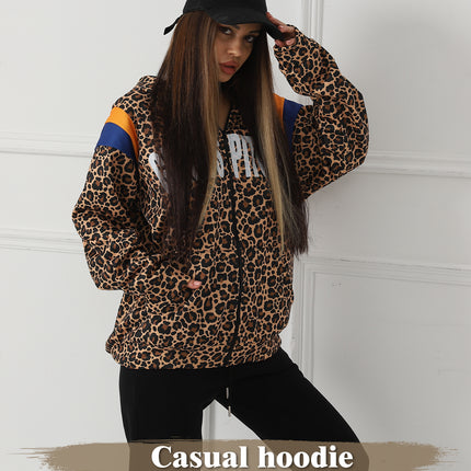 Women's Leopard Print Long Sleeved Sweatshirt