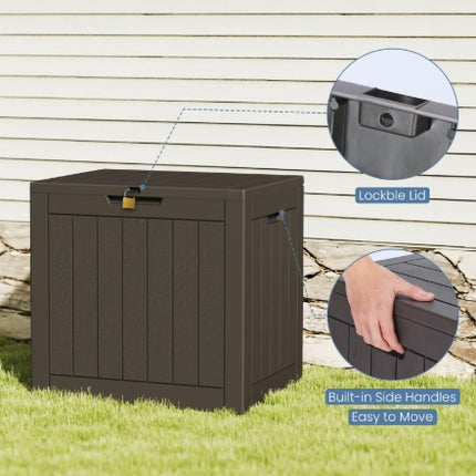 Deck Box With 31 Gallon Capacity, Weatherproof Resin Lockable Outdoor Storage For Secure Package Deliveries And Indoor Storage In Garden Or Patio